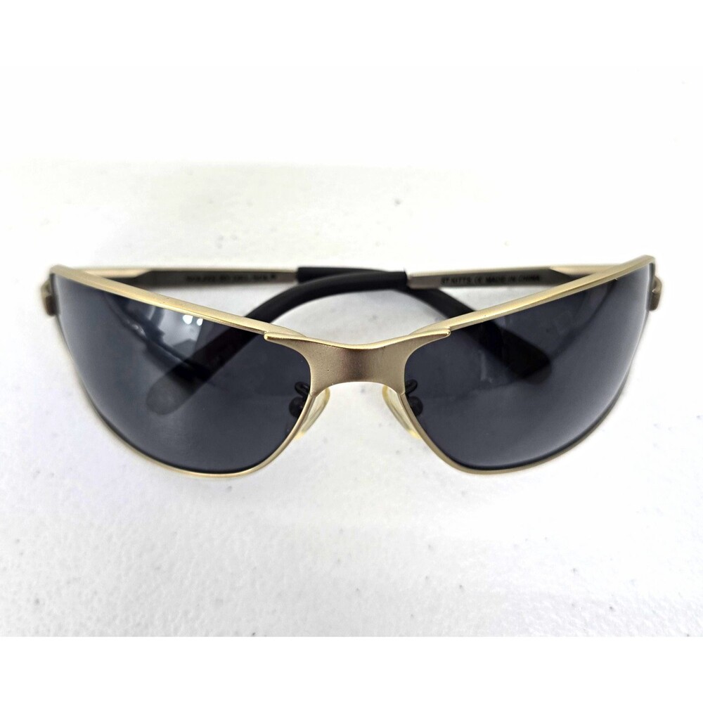 Solize by Del Sol St Kitts Sunglasses 134712 Gold Metal Wrap Dark Lens w/Pouch